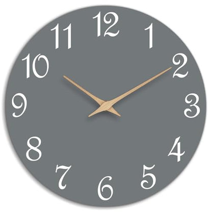 Mosewa Wall Clock Silent Non-Ticking Battery Operated Modern Simple 10" - color: E_gray, size: 10 Inch