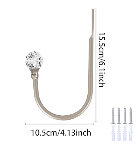Groleca U Shaped Metal Curtain Holdbacks, Curtain Tiebacks, 2 Pack, Silver - color: Silver