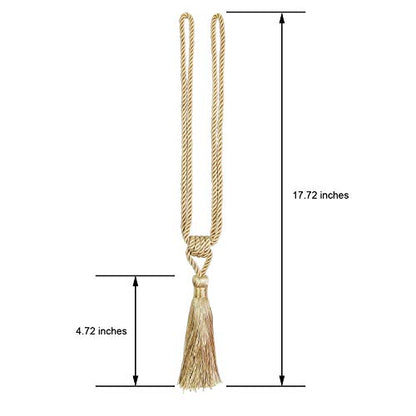 4 Pack Curtain Tiebacks Handmade Tassel Rope Curtain Holdbacks - color: Gold, size: 4p