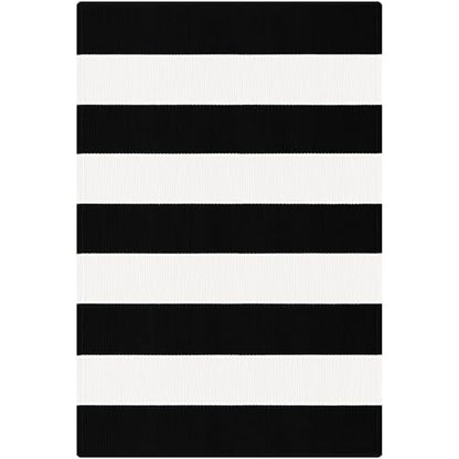 KOZYFLY Black and White Striped Rug 2x3 ft Front Door Mat Woven Cotton Rug - color: Black and White, size: 2' x 3' (Rectangular)