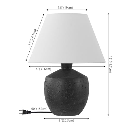 JONATHAN Y Myron 18" Concrete Effect Table Lamp, Black, Set of 2 - color: Black