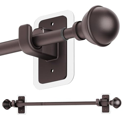ENJOYBASICS Curtain Rods No Drilling for Renter, 28-47" Adjustable, Bronze - color: Bronze, size: 27-52"