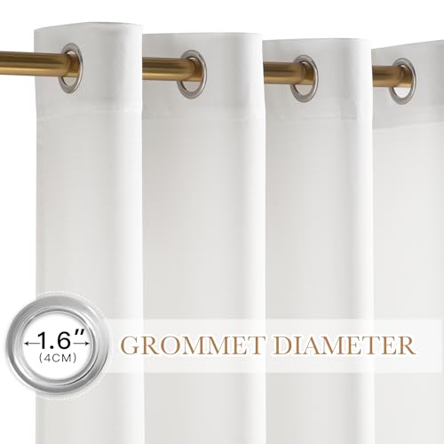 NICETOWN White Sheer Curtains 96 inches Long for Bedroom Living Room - color: White, size: 37"W x 96"L (Pack of 2)