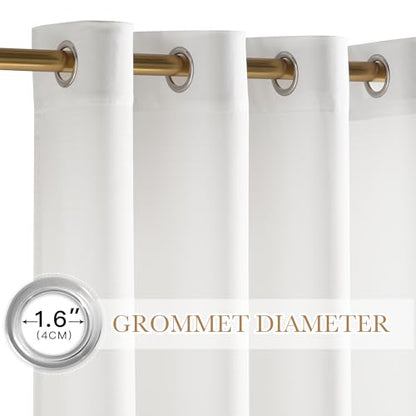 NICETOWN White Sheer Curtains 90 inches Long Privacy Drapes for Bedroom - color: White, size: 37"W x 90"L (Pack of 2)