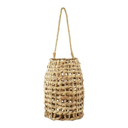 Woven Water Hyacinth Hanging Basket Door Hanging Basket Wall for Home Garden Farmhouse (Water Hyacinth) - color: Water Hyacinth