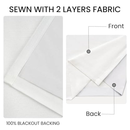 Topfinel 108 Inch Long Natural Pinch Pleated 100% Blackout Curtains - color: Natural, size: 40"W x 108"L (Pack of 2)