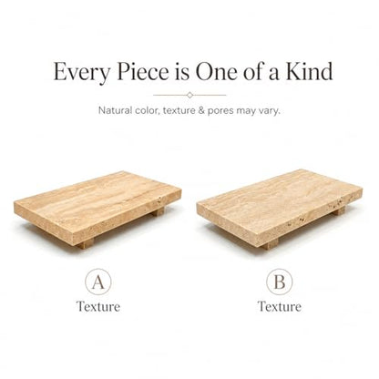 Travertine Vanity Riser for Soap & Perfume 9.84 in - color: Beige Travertine-9.84 in