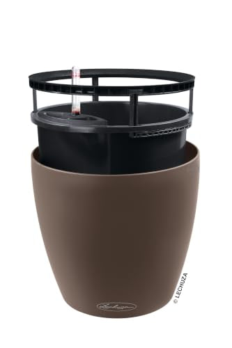 Lechuza Classico Color 28 Nutmeg, Self-Watering Round Planter, D11 H10.2 in - color: Nutmeg Matte, style: 28