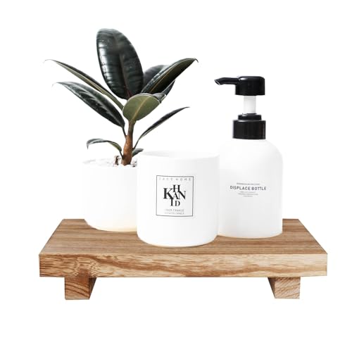 Wood Bathroom Tray Farmhouse Decor Kitchen Soap Holder, 9"x6" Brown - color: Brown, size: 9" x 5.9" x 1.6"