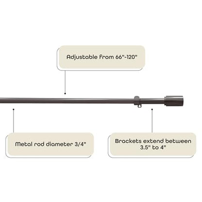 Buono II Futura Rod & Finial 66-120 in, for Windows, Finials - size: 66-120, style: Futura