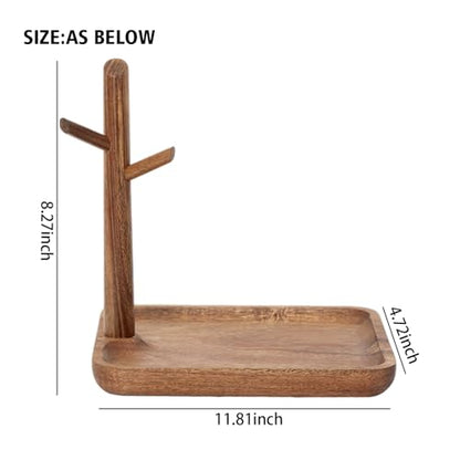 Wooden Key Tray, Key Tree Jewelry Organizer Entryway Solid Holder