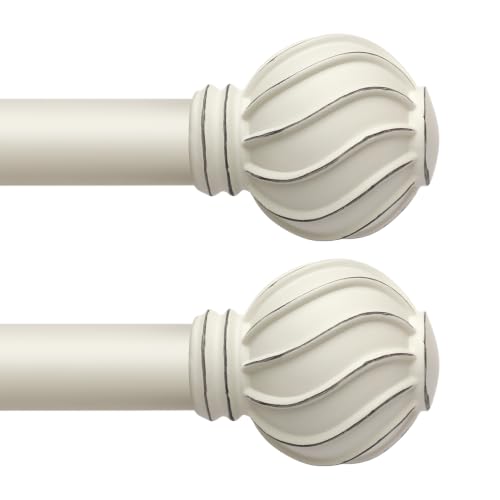 White Curtain Rods Set 2 Pack for Windows 72 to 144 Inch Long - color: White, size: 36"-150"|2 Pack