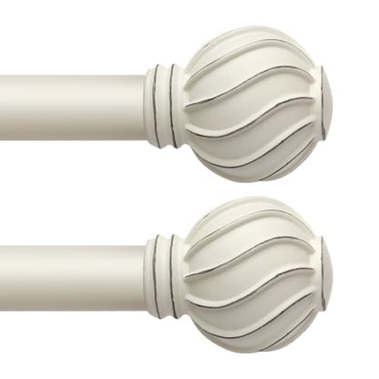 White Curtain Rods Set 2 Pack for Windows 72 to 144 Inch Long - color: White, size: 36"-150"|2 Pack