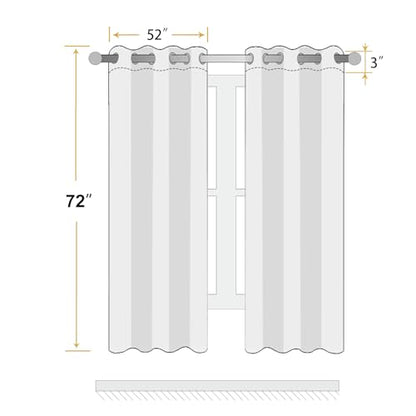 ChrisDowa 100% Blackout Floral Curtains 72 Inches Long 2 Panels,Grey/Beige - color: Grey on Beige, size: 52"W x 72"L (Pack of 2)