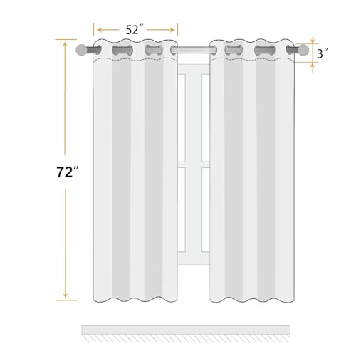 ChrisDowa 100% Blackout Floral Curtains 72 Inches Long 2 Panels,Grey/Beige - color: Grey on Beige, size: 52"W x 72"L (Pack of 2)