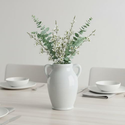 Sunddo Gray Ceramic Vase, 8 Inch - color: Grey - 8, size: 8 Inch