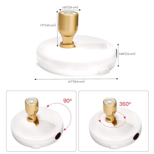 Wireless Spotlight Battery Powered, LED Picture Light with Remote - color: White+Gold
