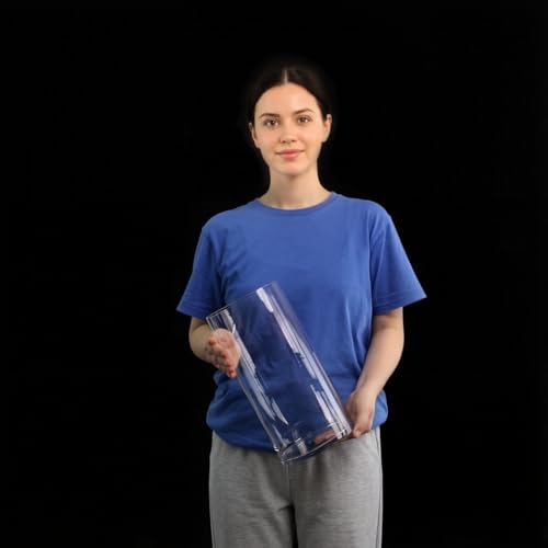 CYS EXCEL (H:12" D:6") Large Cylinder Clear Glass Vase for Wide Bouquet Flower Vase Centerpieces Display Hurricane Floating Candle Holder - size: H-12" D-6"