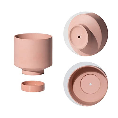 UBEE Terracotta Plant Pots for Plants Ceramic Indoor Flower Planter Pot 5.43 Inches + 4.61 Inches Succulents Pot with Drainage Hole Saucer Set of 2 - color: Terracotta