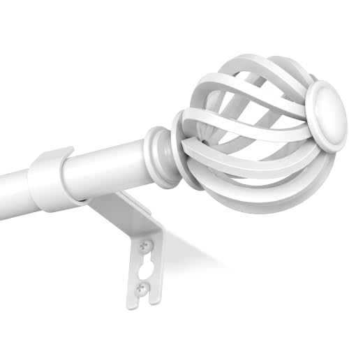Luvenia Black Decorative Curtain Rods for Small Windows, 28-48 Inch,Metal - color: White, size: 28-48''(1 Pack)