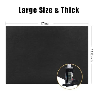 Homaxy PU Faux Leather Placemats for Dining Table, Set of 6, Black - color: Black