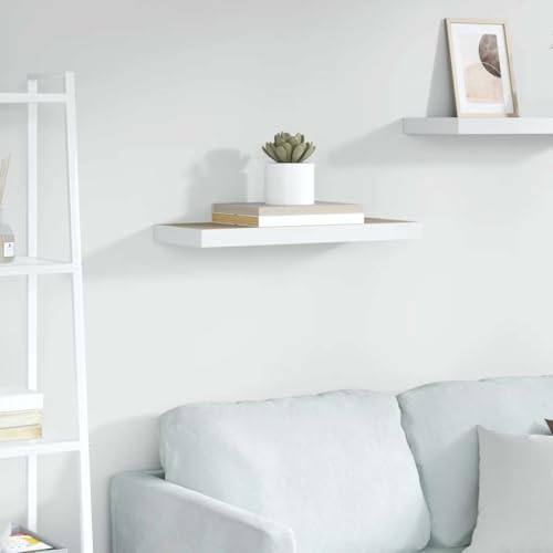 Floating Wall Shelf 23.6x9.3x1.5 in White Matte MDF Honeycomb Core Modern Display Ledge for Books Decor Living Room Bedroom Kitchen Small Space Storage - color: Brown, size: 23.6x9.3x1.5 in