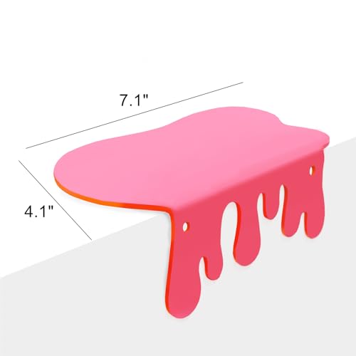 SetGame 2-Pack Small Acrylic Shelves, 7 Inch Floating Shelves, Pink - color: Pink, size: 7 Inch