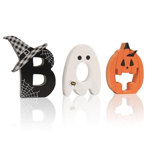 3 Pcs Boo Sign Halloween Table Tiered Tray Shelf Desk Home Decor