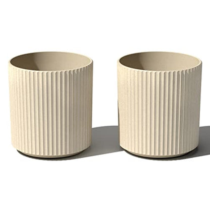 Veradek Demi Series Planter - Large Round Outdoor Planter - color: Sand, size: 16 inch - 2 Pack