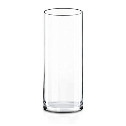 CYS EXCEL Cylinder Clear Glass Vase (H-16" D-6") | Multiple Size Choices Glass Flower Vase Centerpieces | Hurricane Floating Candle Holder Vase - size: H-16" D-6"