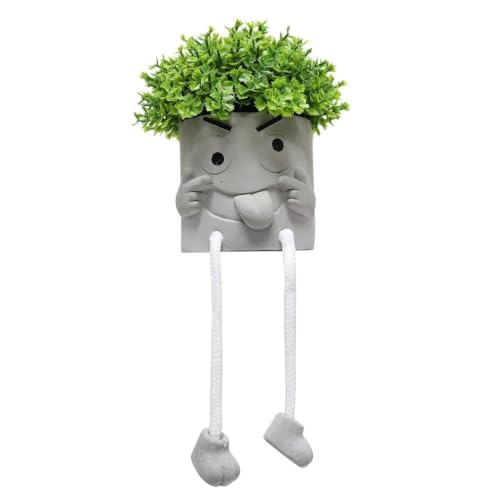 Uguisu 1PCS Cute Plant pots,2.5 Inch Succulent pots,Indoor Succulent planters,Small Flower pots for Home Decor,Room,Shelf Decor,Desk Decor.（No Plants） - color: Tongue Out
