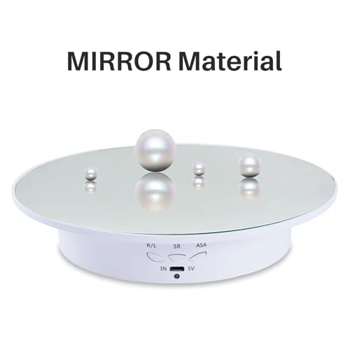 Rotating Display Stand Turntable Stand Spinning Stand for Product Shows White,7.87inch /17.6lbs Max Load,White Round