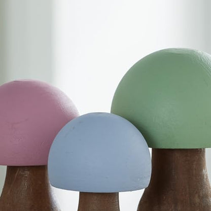 Your Heart's Content Wood Mushrooms, Set of 3 (Pastel Paint 3) - color: Pastel 3