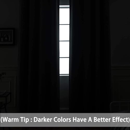 Yakamok Grey Room Darkening Curtains 96 inch Gray Sliding Door Drapes - color: Grey, size: 52"W x 96"L (Pack of 1)