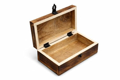 Handmade Mango Wood Keepsake Box with Engraved Tree of Life – Wooden Jewelry Box, Trinket Box, Flame Worked Finish, Unique Gift for Women & Men