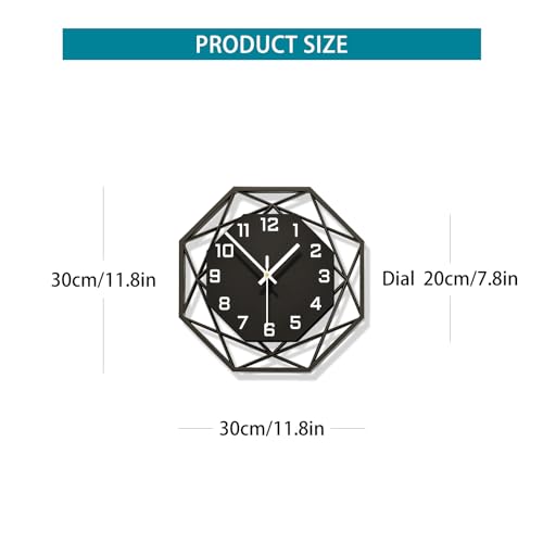 Modern Wall Clocks for Living Room Decor 12in Black Analog Clock - size: 12 Inch