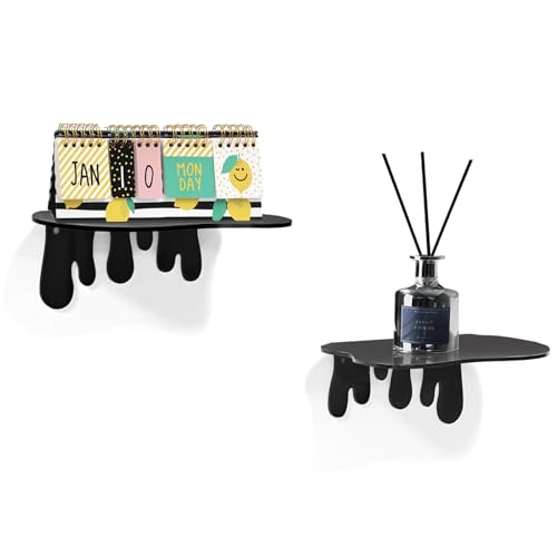 SetGame 2-Pack Small Acrylic Shelves, 7 Inch Floating Shelves, Black - color: Black, size: 7 Inch