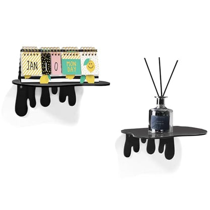 SetGame 2-Pack Small Acrylic Shelves, 7 Inch Floating Shelves, Black - color: Black, size: 7 Inch