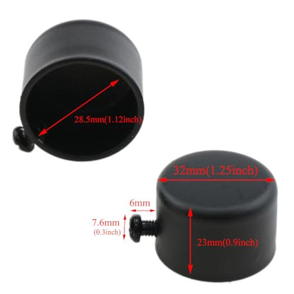 4Pcs Black Metal Curtain Rod End Caps 1.1 Inch