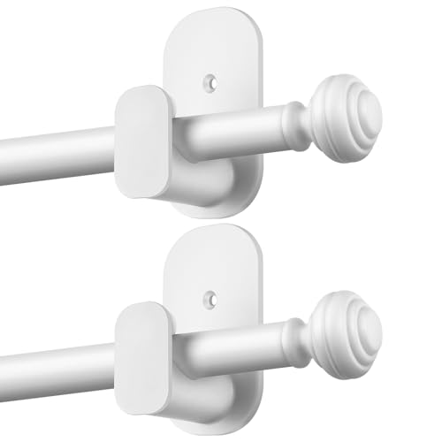 KAMANINA Curtain Rods No Drilling for Windows 16 to 30 Inches, White 2 Pack - color: White, size: 16-30"（2Pack）