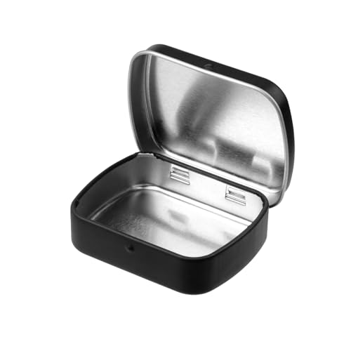 4pcs Mini Tin Can Metal Tin Box Container, Black - color: Black