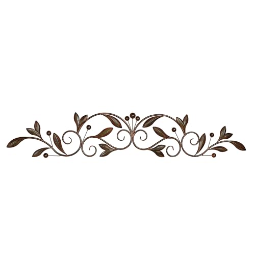 Touch of Class Catalonia Olive Metal Wall Art Topper, Large, Brown - color: Brown, size: 8"L x 46"W