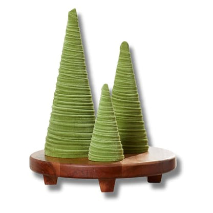 Your Heart's Content Fern Velvet Trees Set of 3 (Fern) - color: Fern