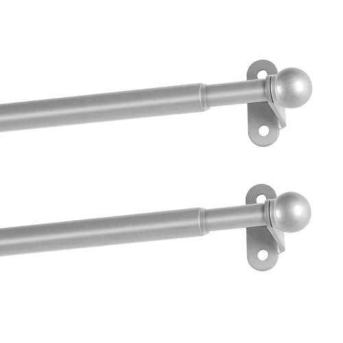 Cafe Curtain Rod 12-18 Inch, 1/2" Diameter, Door Curtain Rod, Nickel - color: Nickel, size: 12-18 Inch