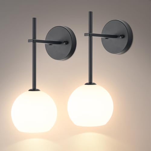 Black Battery Operated Wall Sconces Set of 2, Wireless Rechargeable Wall Light Fixtures for Home Decor, 12 RGB and 3CCT Dimmable Wall Lamps with Remote for Bedroom Living Room Hallway - color: Black