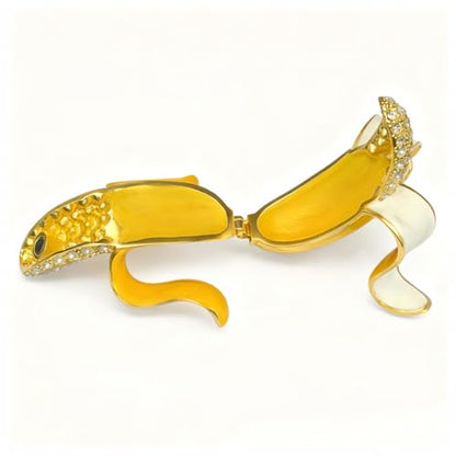 Cute Banana Metal Jewelry Box Daisy Trinket Boxes Storage Gift For Women - color: banana