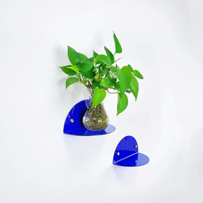 ROYALITA 2-Pack Small Acrylic Shelves Room Decor Floating Shelves, Blue - color: Blue