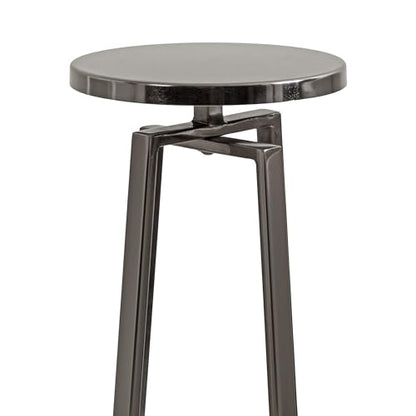 Kate and Laurel Zia Modern Metal Round Drink Table, 9 x 9 x 23, Gray Gunmetal, Contemporary Decorative Circle Pedestal Table for Living Room Display and Storage