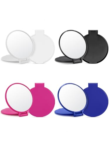 Qislee 4 Pack Compact Mirrors Bulk for Party Favors Purse Travel, 4 Colors - color: 4 Pcs-4 Colors