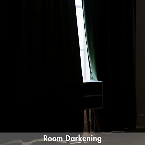 MIULEE Olive Green Blackout Velvet Curtains Drapes 63 Inch Long 52"x63" - color: Olive Green, size: 52"W x 63"L (Pack of 2)